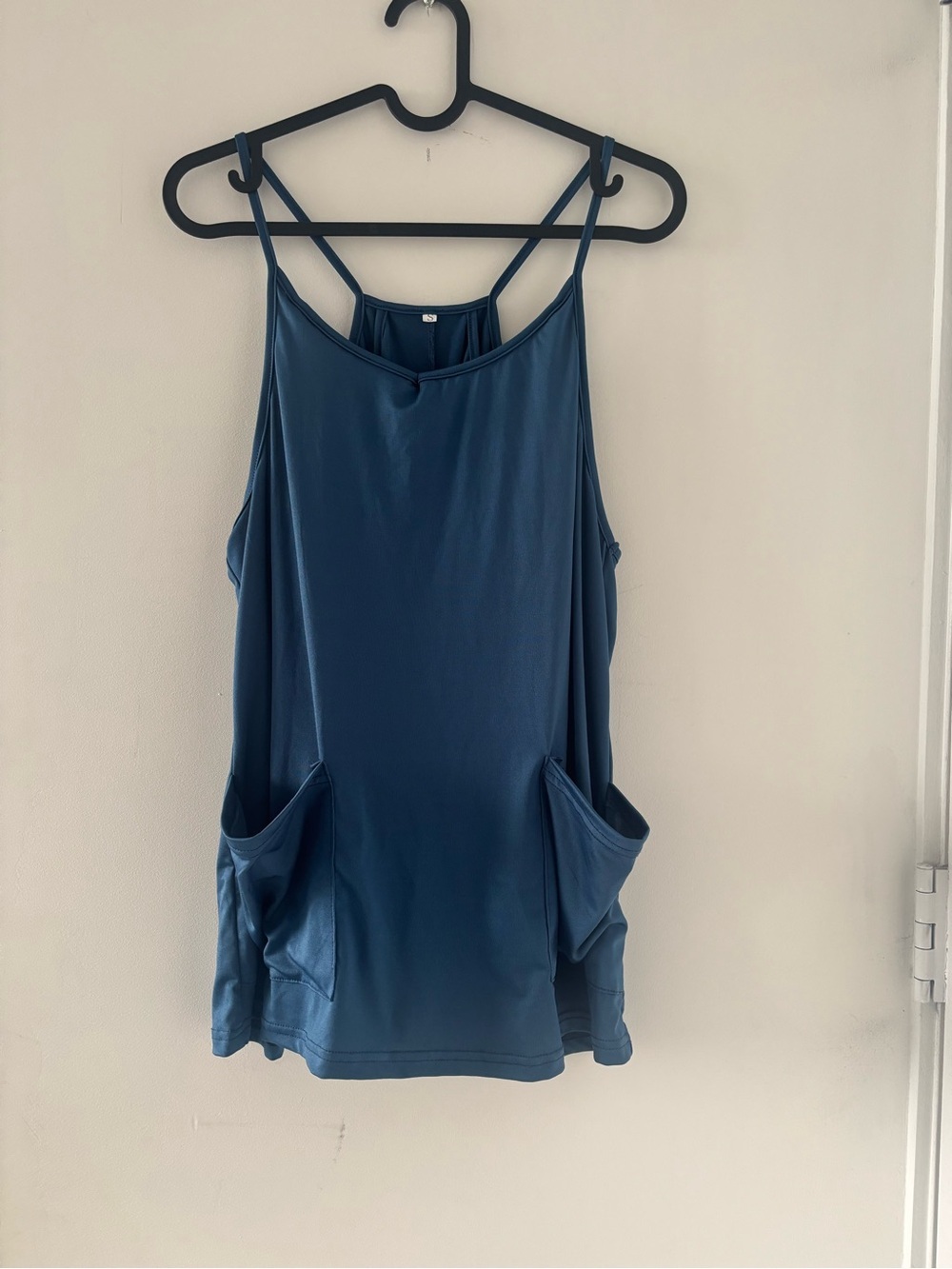 Blue Mini Dress Romper – Size Small